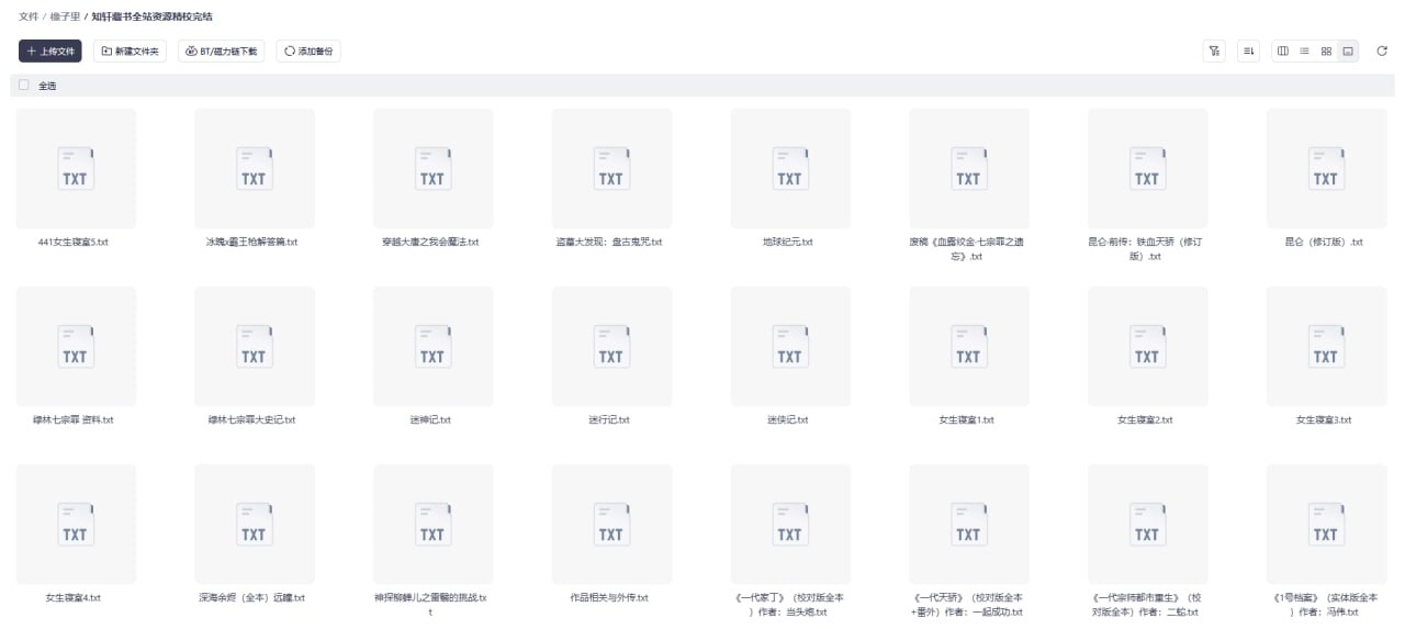 知轩藏书全站资源来了：7600多本完结精校小说，一次打包留存