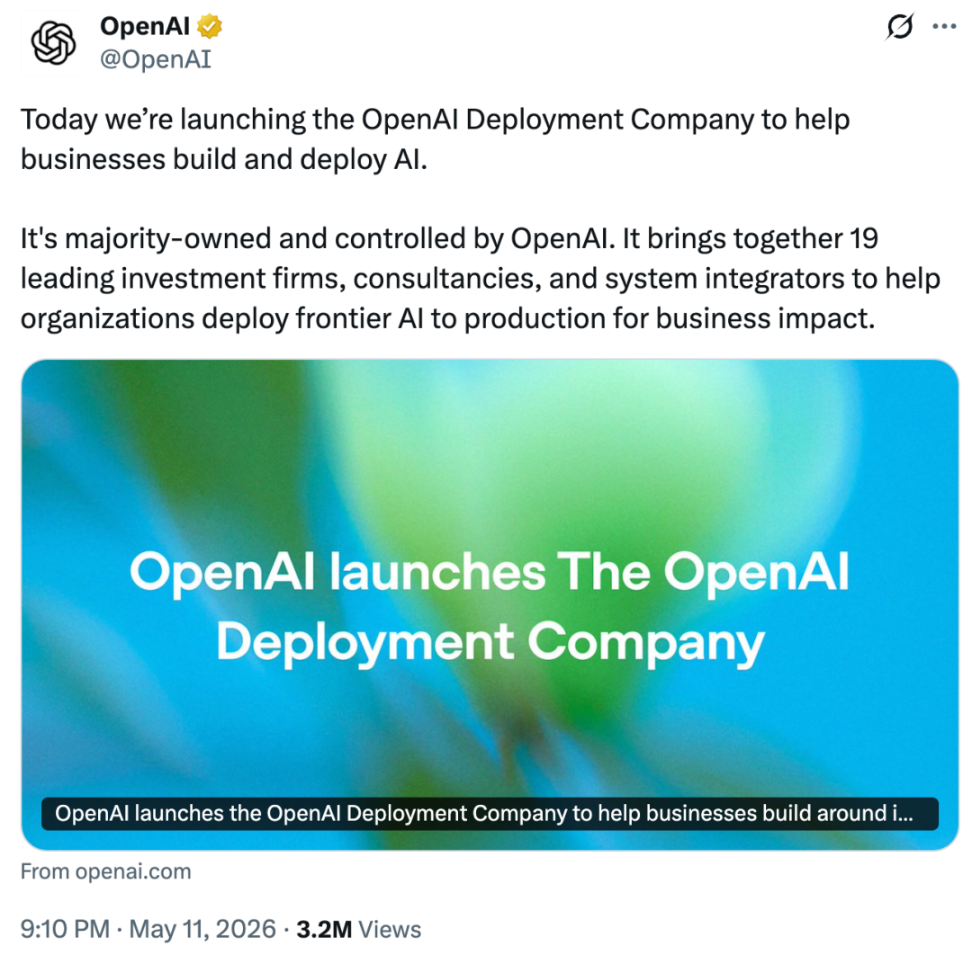 OpenAI成立部署公司并推出Daybreak：40亿美元布局企业AI与网络安全
