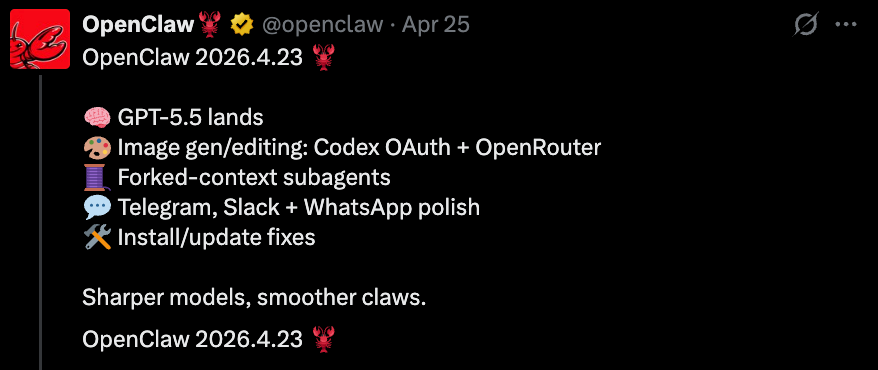 OpenClaw 4.24更新：DeepSeek V4、实时语音、浏览器自动化详解