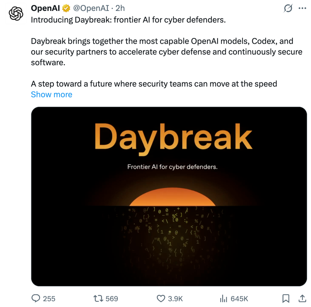 OpenAI成立部署公司并推出Daybreak：40亿美元布局企业AI与网络安全