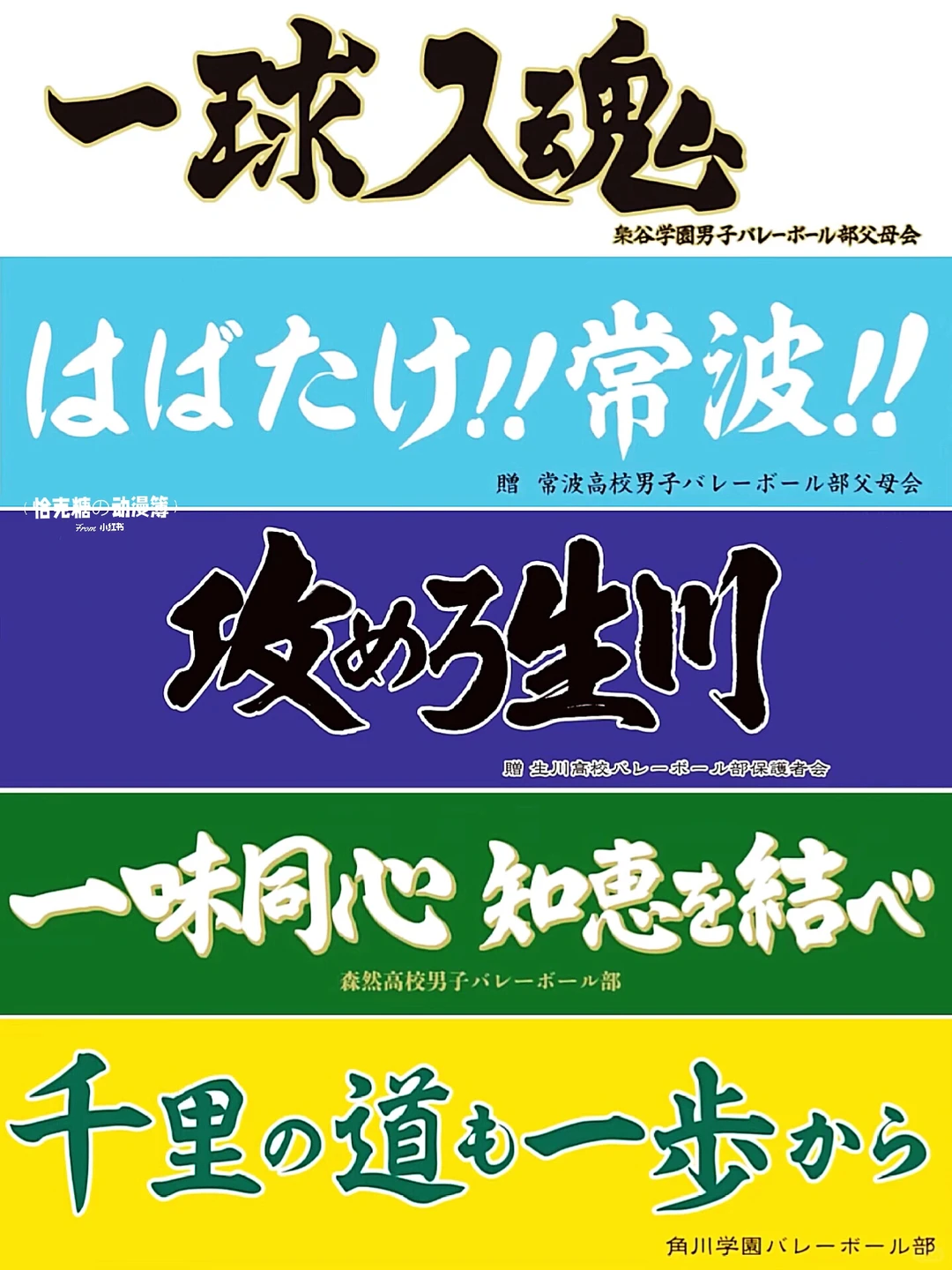 排球少年全校徽横幅汇总 | 乌野青城音驹等标语