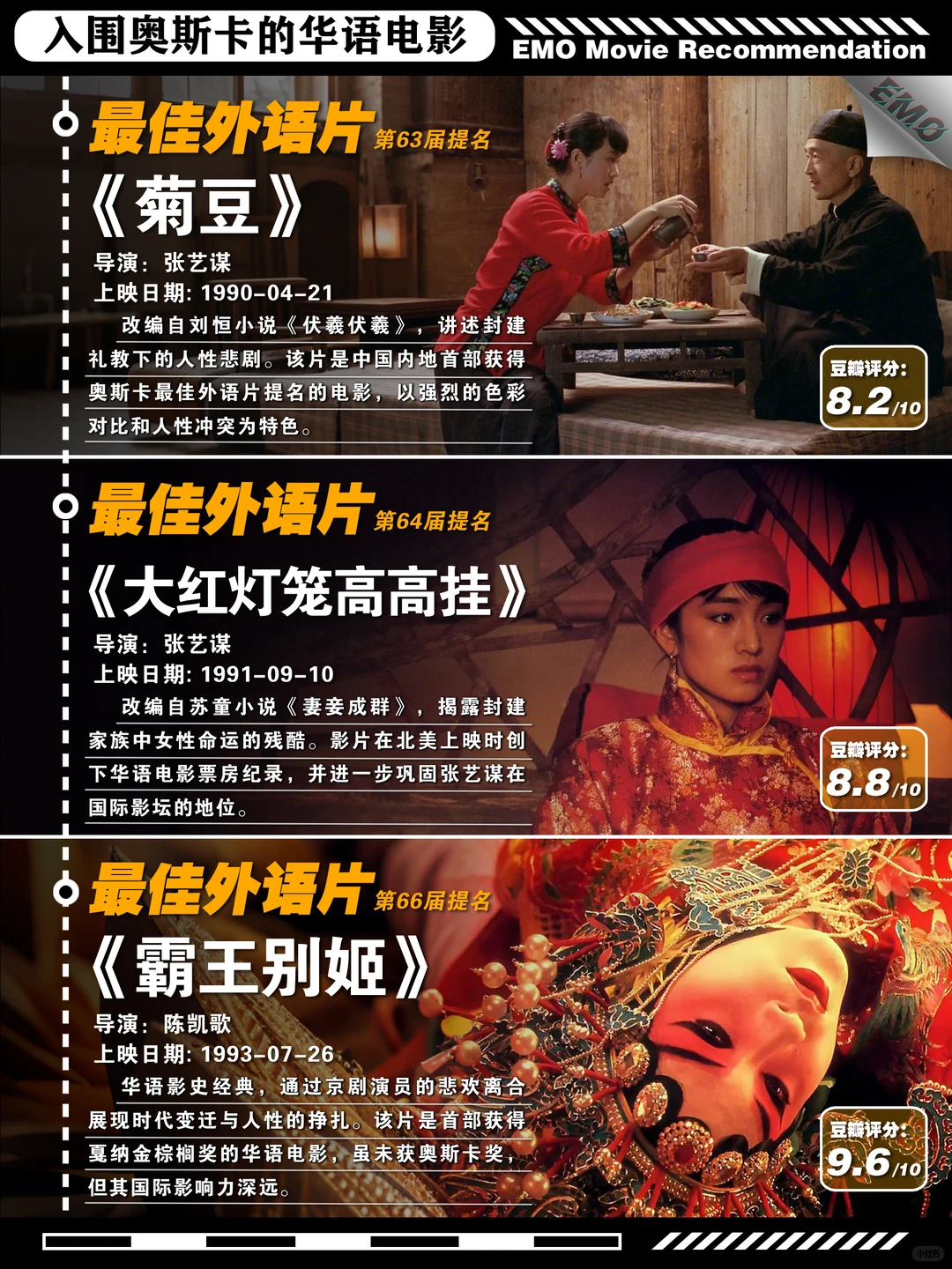 盘点入围奥斯卡的华语电影 | 豆瓣高分经典推荐