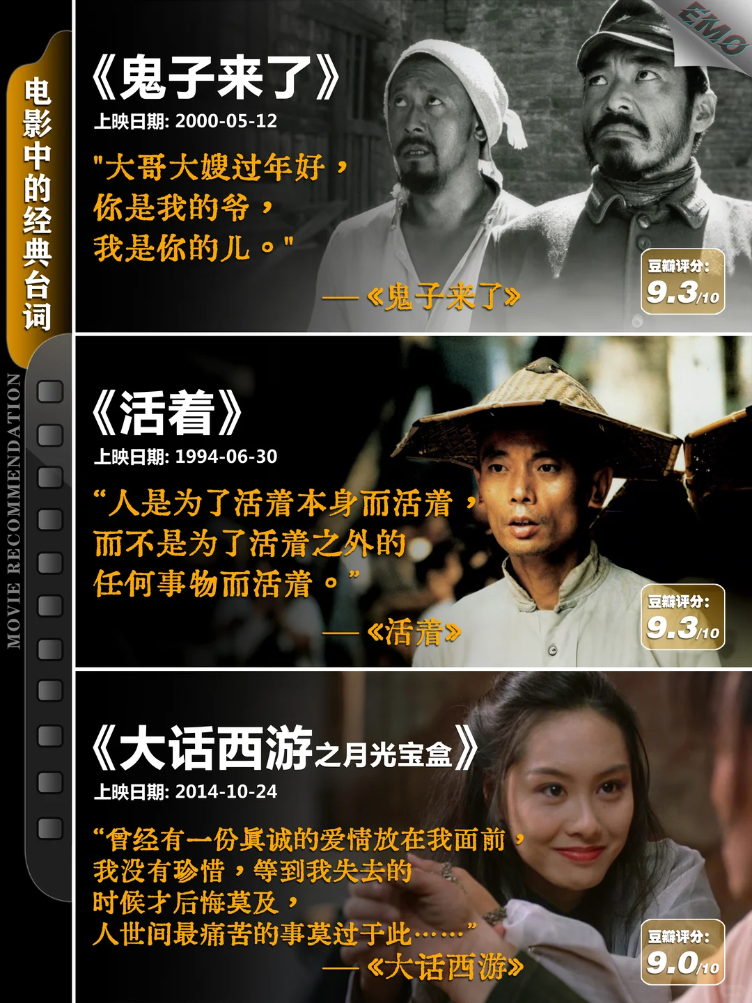 华语电影经典台词盘点：11部豆瓣高分必看佳作 - ACGFav