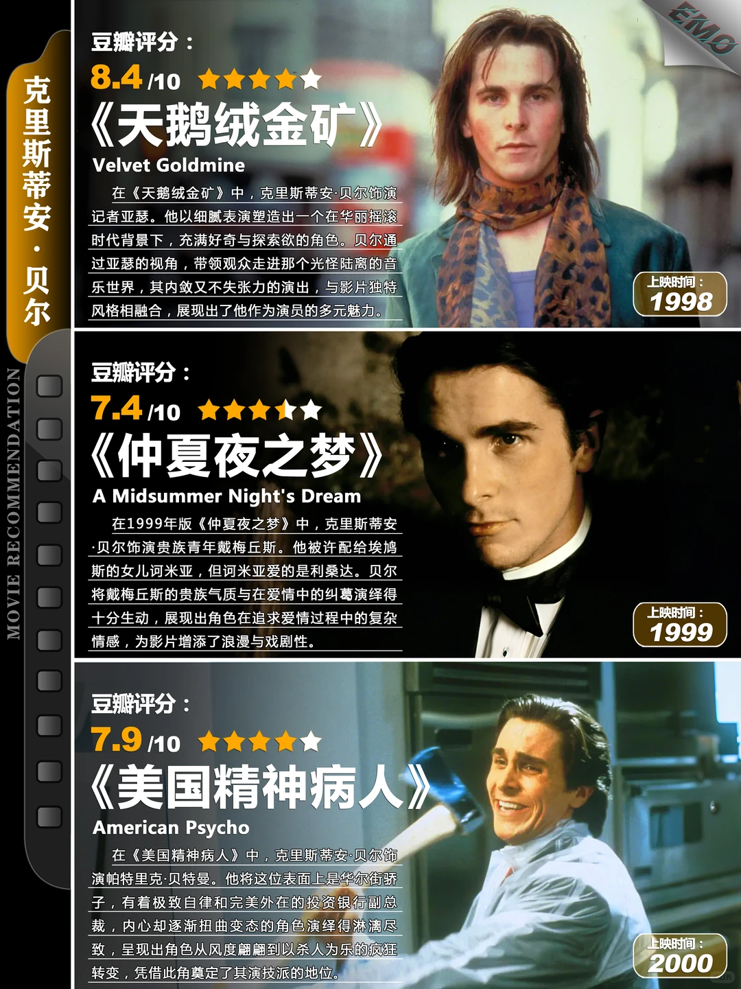 克里斯蒂安·贝尔16部高分电影推荐，从少年到蝙蝠侠全盘点 - ACGFav
