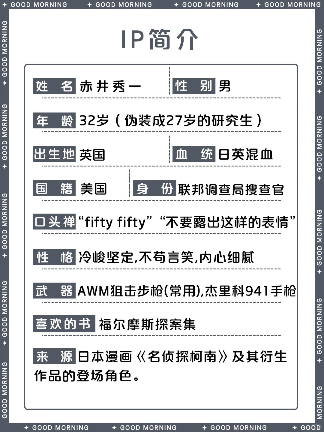 赤井秀一 | 名侦探柯南角色深度解析