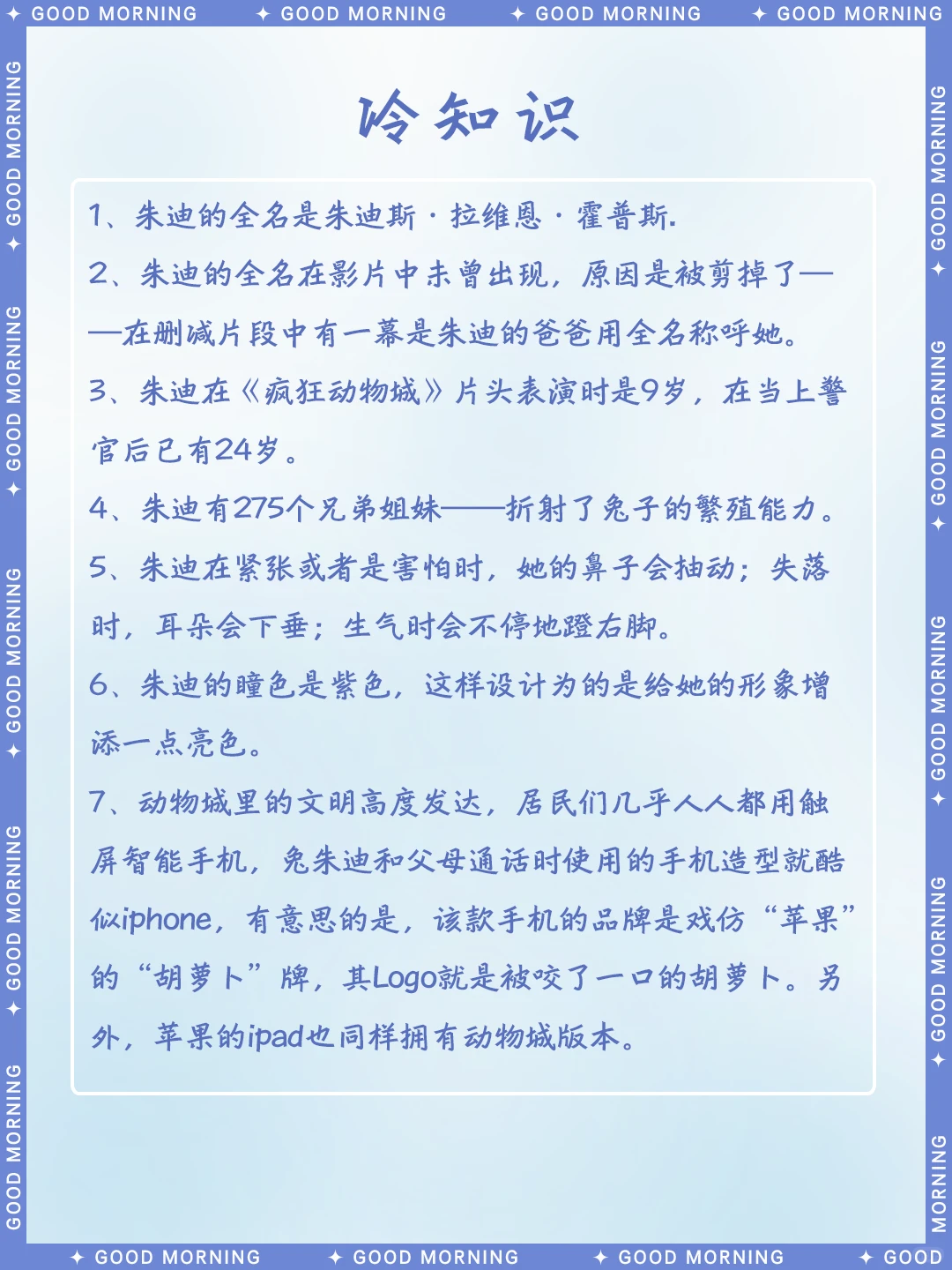 朱迪·霍普斯角色档案 | 疯狂动物城