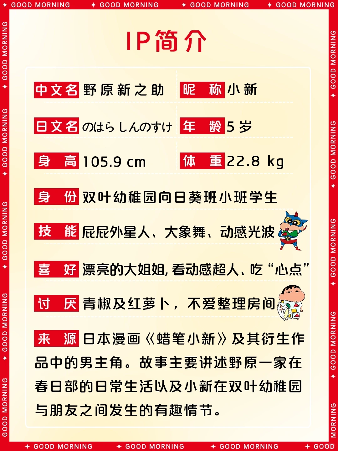 蜡笔小新角色介绍：野原新之助（小新）详细资料