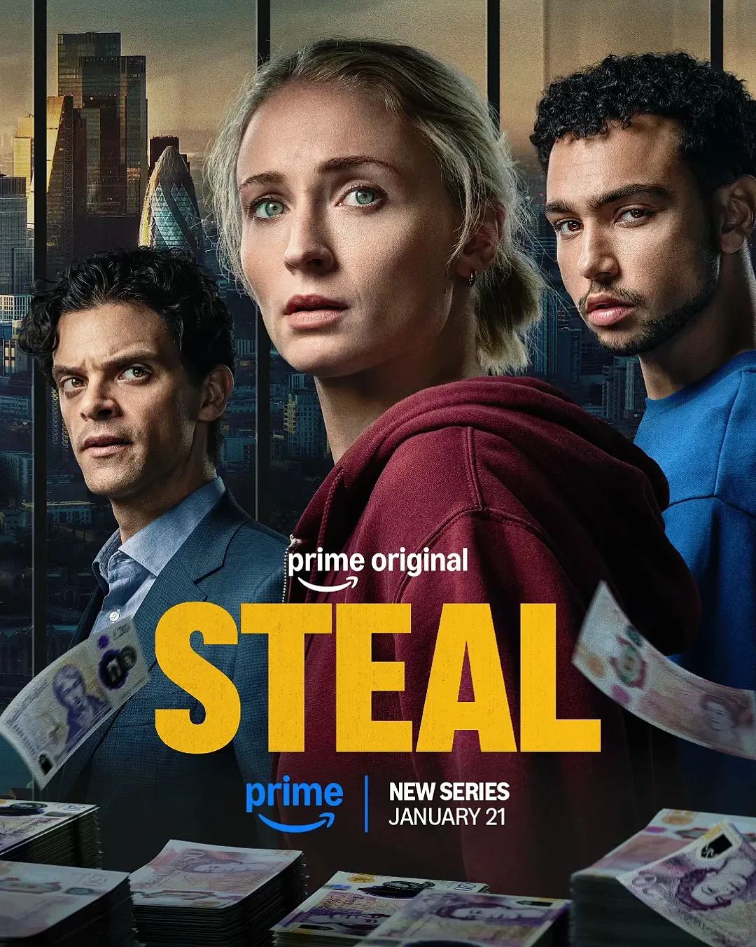 《盗窃》剧评：苏菲·特纳主演高概念金融劫案，Prime Video六集惊悚剧推荐