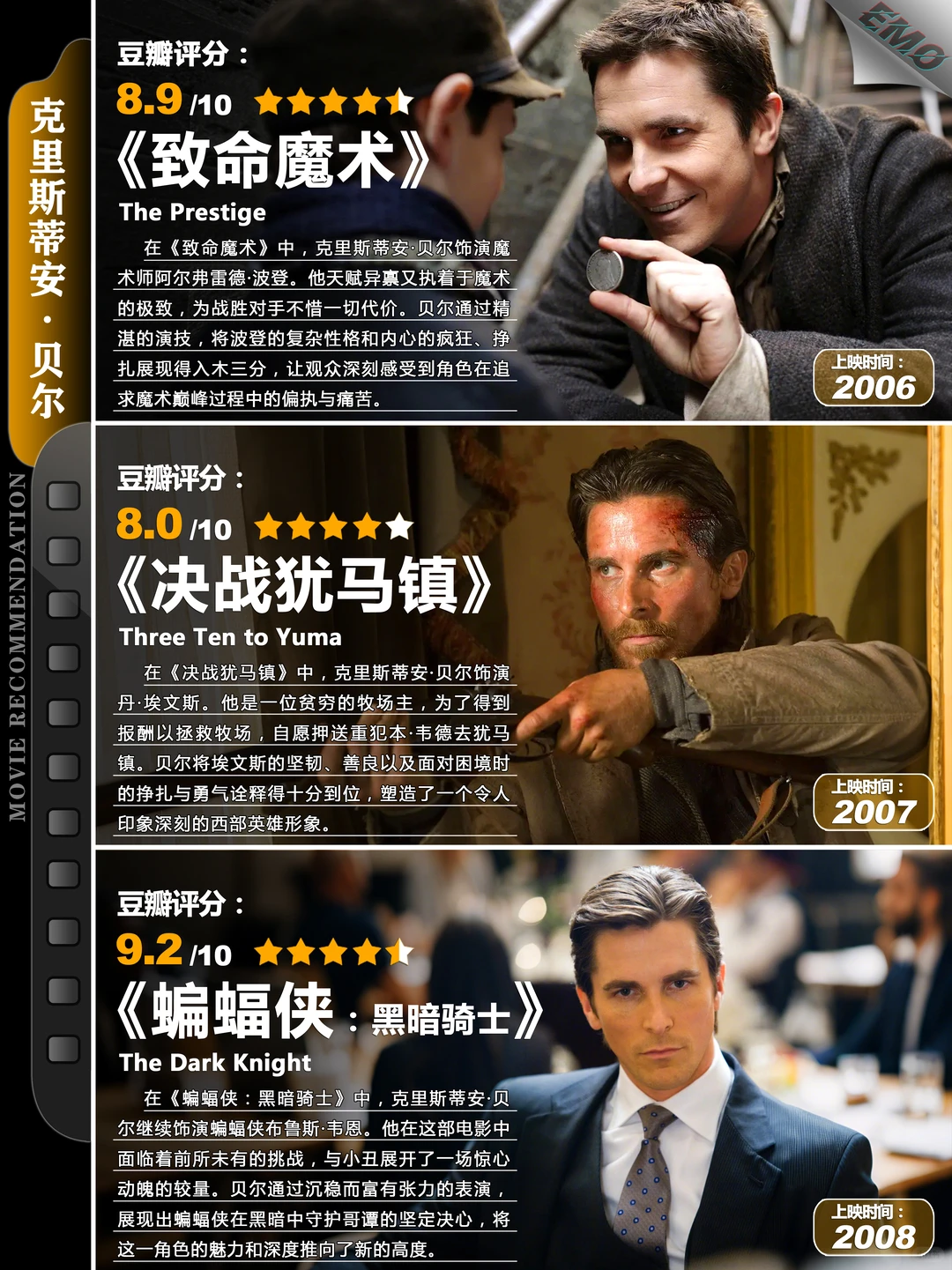 克里斯蒂安·贝尔16部高分电影推荐，从少年到蝙蝠侠全盘点 - ACGFav