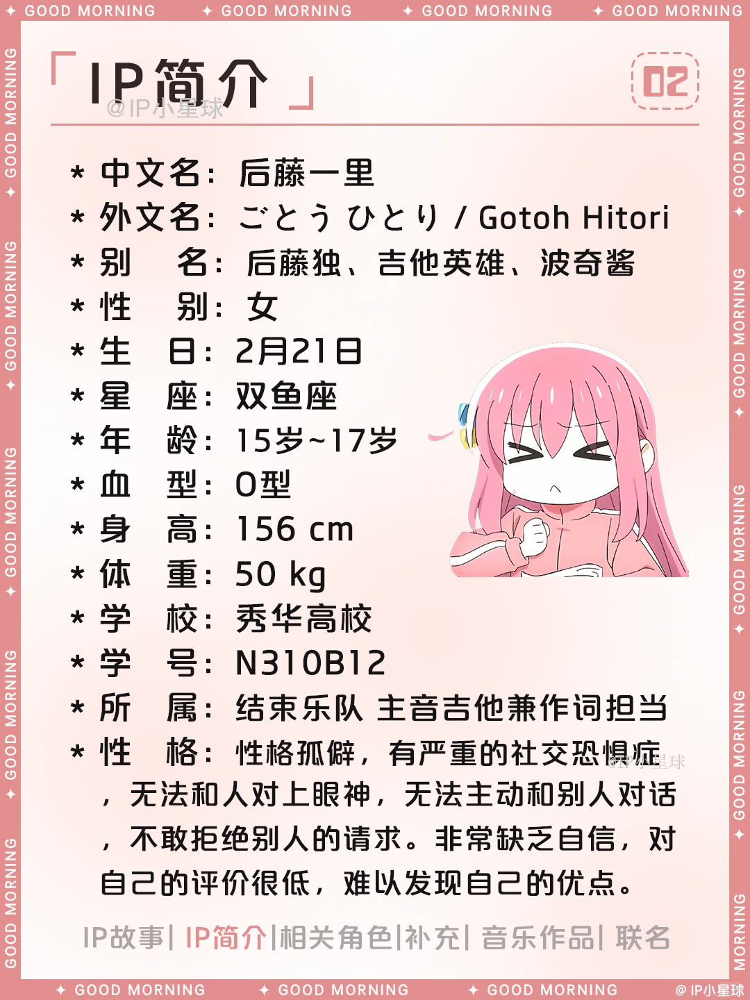 后藤一里：孤独摇滚的吉他英雄 | 角色介绍与资料