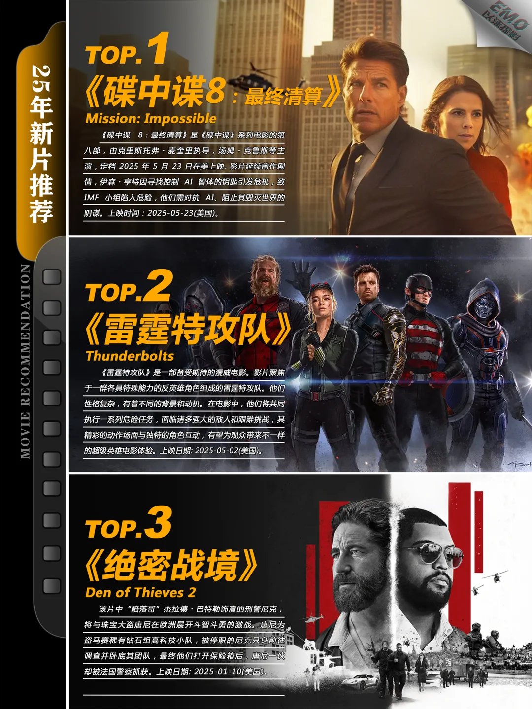 2025年必看新片推荐：碟中谍8、雷霆特攻队等重磅动作悬疑片即将上映 - ACGFav