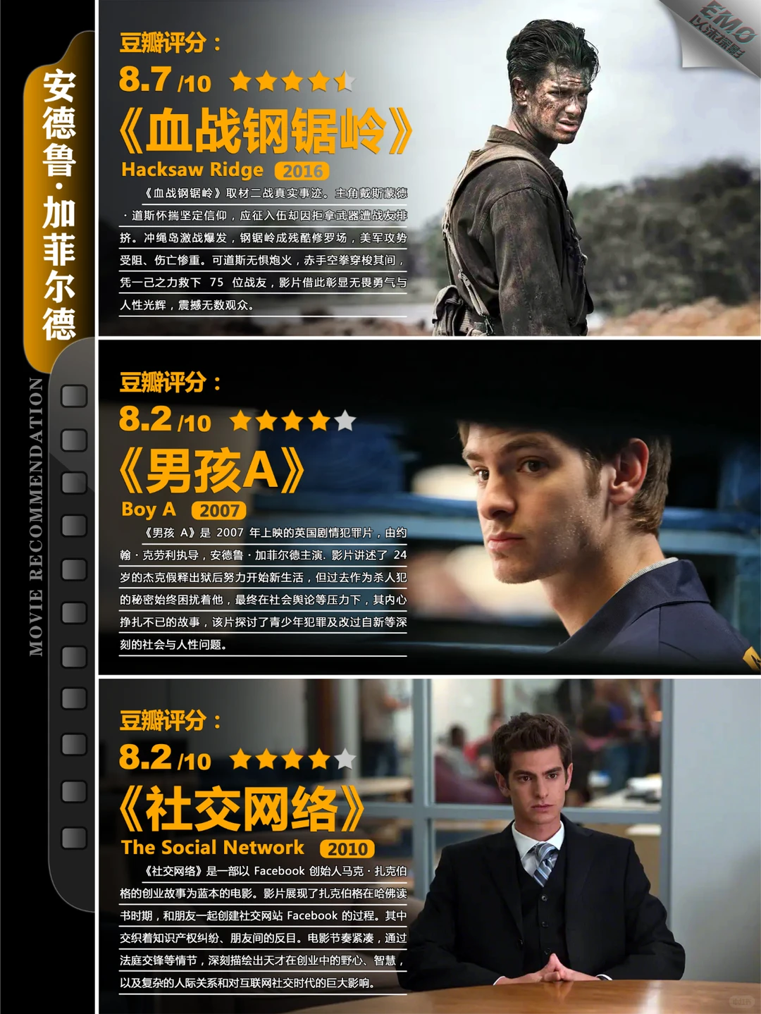 安德鲁·加菲尔德电影推荐：10部必看高分代表作 | 演技炸裂的蜘蛛侠